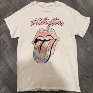 ROLLING STONES Rainbow logo white Graphic Tee